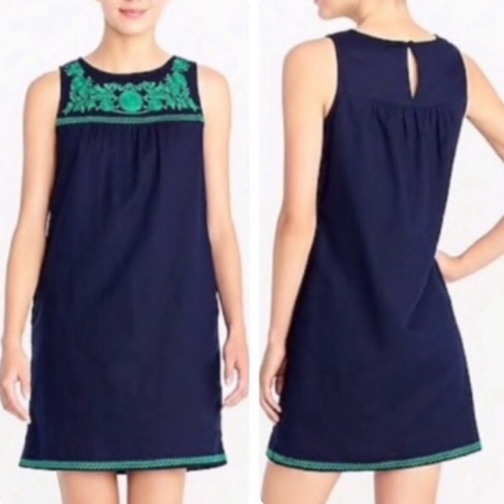 NWOT Navy and Green J.Crew Sundress